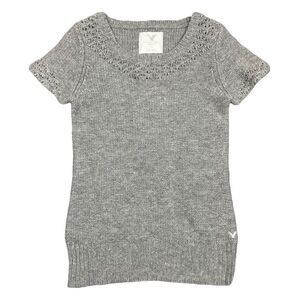 American Eagle AE Women’s XS Gray Wool Knit Short Sleeve T-Shirt Top